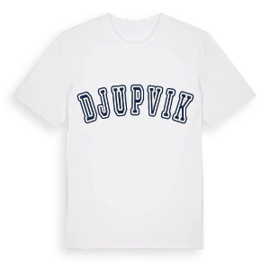 Djupvik college t-shirt – ekologisk bomull t-shirt från Pinshirt
