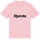 Pink Cotton t-shirt med Djursta fetstil t-shirt