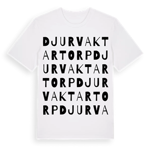Djurvaktartorp ordlek t-shirt – ekologisk bomull t-shirt från Pinshirt