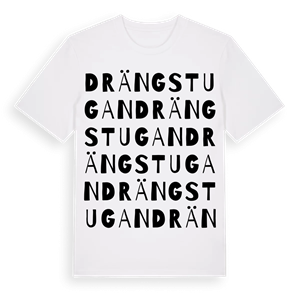 Drängstugan ordlek t-shirt – ekologisk bomull t-shirt från Pinshirt