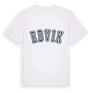Edvik college t-shirt – ekologisk bomull t-shirt från Pinshirt