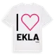 White t-shirt med Jag älskar Ekla t-shirt stort tryck