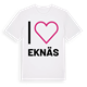 White t-shirt med Jag älskar Eknäs t-shirt stort tryck