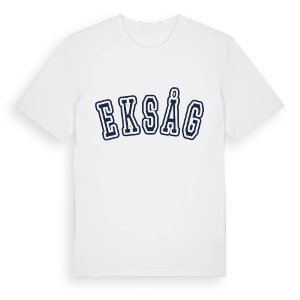 Eksåg college t-shirt – ekologisk bomull t-shirt från Pinshirt