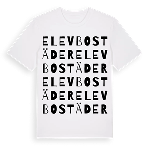 Elevbostäder ordlek t-shirt – ekologisk bomull t-shirt från Pinshirt