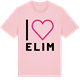 Pink Cotton t-shirt med Jag älskar Elim t-shirt stort tryck