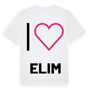 Jag älskar Elim t-shirt stort tryck – ekologisk bomull t-shirt från Pinshirt