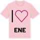 Pink Cotton t-shirt med Jag älskar Ene t-shirt stort tryck