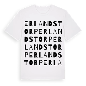 Erlandstorp ordlek t-shirt – ekologisk bomull t-shirt från Pinshirt