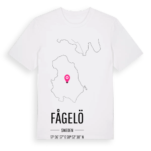 Fågelö karta t-shirt – ekologisk bomull t-shirt från Pinshirt