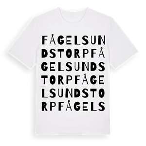 Fågelsundstorp ordlek t-shirt – ekologisk bomull t-shirt från Pinshirt