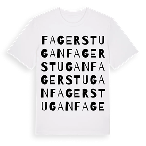 Fagerstugan ordlek t-shirt – ekologisk bomull t-shirt från Pinshirt