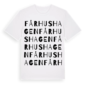 Fårhushagen ordlek t-shirt – ekologisk bomull t-shirt från Pinshirt