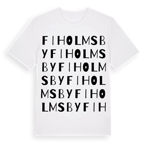 Fiholmsby ordlek t-shirt – ekologisk bomull t-shirt från Pinshirt