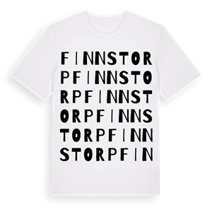 Finnstorp ordlek t-shirt – ekologisk bomull t-shirt från Pinshirt