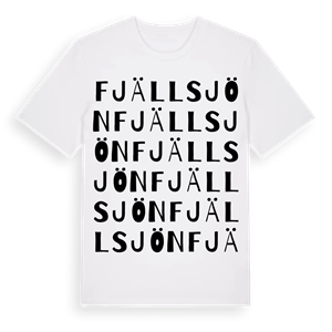 Fjällsjön ordlek t-shirt – ekologisk bomull t-shirt från Pinshirt