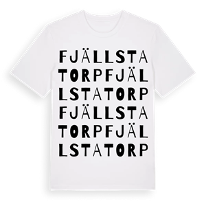 Fjällstatorp ordlek t-shirt – ekologisk bomull t-shirt från Pinshirt
