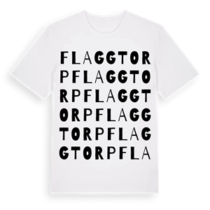 Flaggtorp ordlek t-shirt – ekologisk bomull t-shirt från Pinshirt