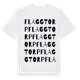 White t-shirt med Flaggtorp ordlek t-shirt