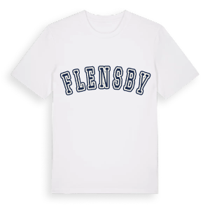 Flensby college t-shirt – ekologisk bomull t-shirt från Pinshirt