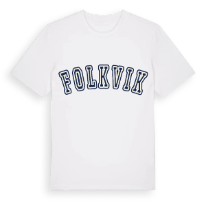 Folkvik college t-shirt – ekologisk bomull t-shirt från Pinshirt