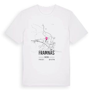 Framnäs karta t-shirt – ekologisk bomull t-shirt från Pinshirt
