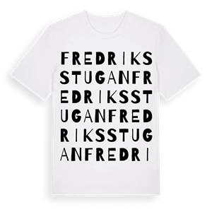 Fredriksstugan ordlek t-shirt – ekologisk bomull t-shirt från Pinshirt