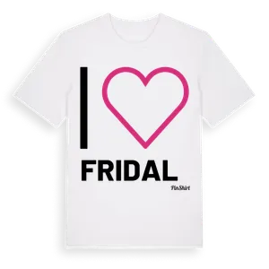 Jag älskar Fridal t-shirt stort tryck – ekologisk bomull t-shirt från Pinshirt