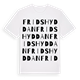 White t-shirt med Fridshyddan ordlek t-shirt