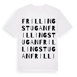 Frillingstugan ordlek t-shirt – ekologisk bomull t-shirt från Pinshirt
