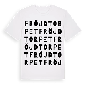 Fröjdtorpet ordlek t-shirt – ekologisk bomull t-shirt från Pinshirt