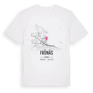 Frönäs karta t-shirt – ekologisk bomull t-shirt från Pinshirt