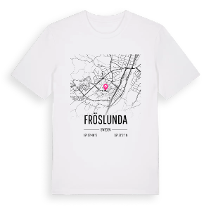 Fröslunda karta t-shirt – ekologisk bomull t-shirt från Pinshirt