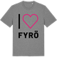 Mid Heather Gray t-shirt med Jag älskar Fyrö t-shirt stort tryck