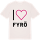 Vintage White t-shirt med Jag älskar Fyrö t-shirt stort tryck