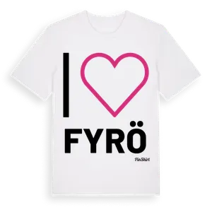 Jag älskar Fyrö t-shirt stort tryck – ekologisk bomull t-shirt från Pinshirt