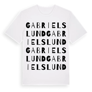 Gabrielslund ordlek t-shirt – ekologisk bomull t-shirt från Pinshirt