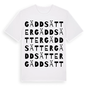Gäddsätter ordlek t-shirt – ekologisk bomull t-shirt från Pinshirt