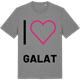 Mid Heather Gray t-shirt med Jag älskar Galat t-shirt stort tryck