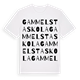 White t-shirt med Gammelsta skola ordlek t-shirt