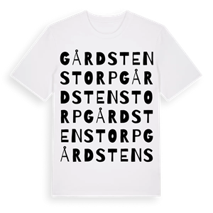 Gårdstenstorp ordlek t-shirt – ekologisk bomull t-shirt från Pinshirt