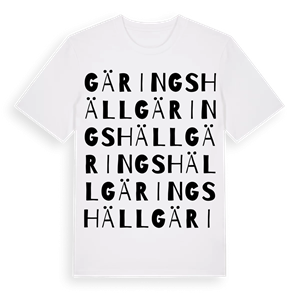 Gäringshäll ordlek t-shirt – ekologisk bomull t-shirt från Pinshirt