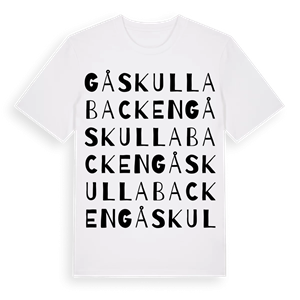 Gåskullabacken ordlek t-shirt – ekologisk bomull t-shirt från Pinshirt