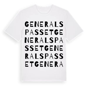 Generalspasset ordlek t-shirt – ekologisk bomull t-shirt från Pinshirt