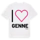 White t-shirt med Jag älskar Genne t-shirt stort tryck