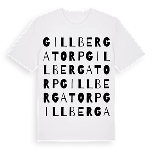 Gillbergatorp ordlek t-shirt – ekologisk bomull t-shirt från Pinshirt