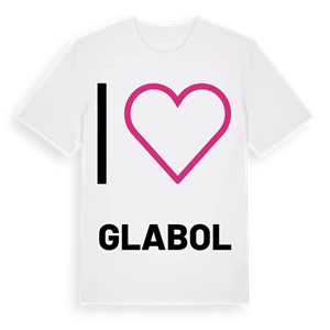 Jag älskar Glabol t-shirt stort tryck – ekologisk bomull t-shirt från Pinshirt