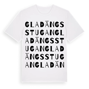 Gladängsstugan ordlek t-shirt – ekologisk bomull t-shirt från Pinshirt