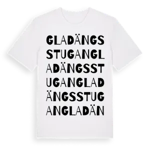Gladängsstugan ordlek t-shirt – ekologisk bomull t-shirt från Pinshirt