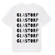 White t-shirt med Glastorp ordlek t-shirt